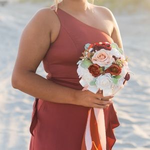 David’s Bridal One Shoulder Wrap Dress, Size 10